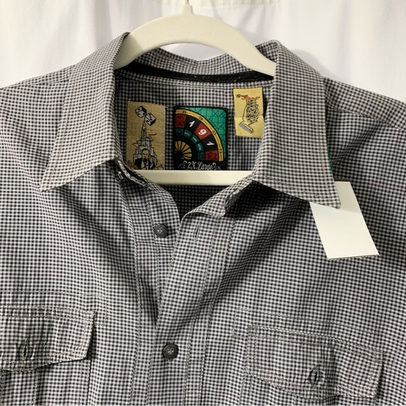 191 Unlimited Mens Black Checked Button Down Shirt Size 2XL - Picture 4 of 5